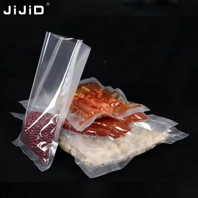JiJiDBpaフリーナイロンスーバイドシールバッグチャンバーキッチン透明エンボス包装プラスチック冷凍食品包装バッグ