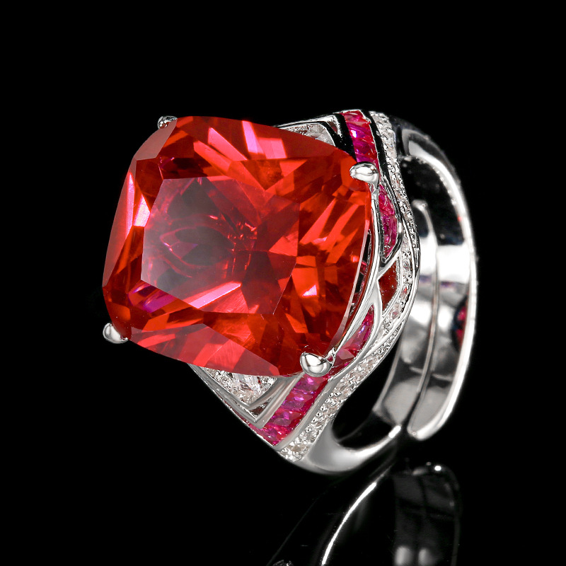 adjustable size Red corundum ring