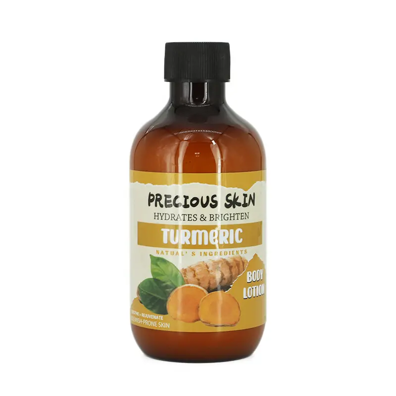 Etiqueta privada brilho pele natural turmeric loção corporal hidratante turmeric