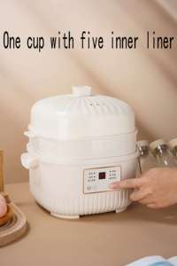 Grande capacidade totalmente automático de cerâmica elétrica Ninho de pássaro Sopa Stew Pot impermeável Sous Vide fogão lento Uso doméstico de plástico