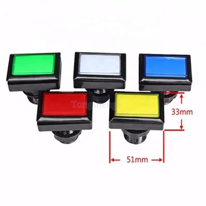 50*33mm Arcade <strong>Rectangular</strong> Straight Edge <strong>Push</strong> <strong>Buttons</strong> Momentary 12V <strong>LED</strong> Illuminated <strong>Push</strong> <strong>Button</strong> Switch - Product Image 6