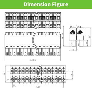 Bloques de terminales de resorte de doble nivel, conectores de cable push-in para zócalo de pcb de 3,5mm - Product Image 3