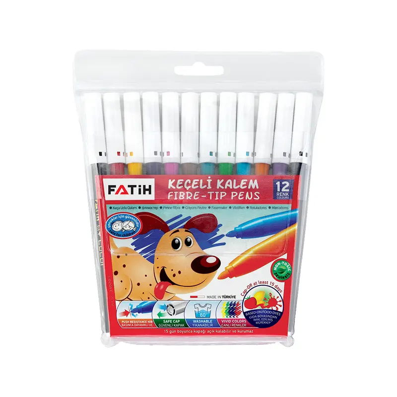 Rotulador de color agua de 3mm, logotipo personalizado para niños, pintura de grafiti, bolígrafos de color con punta de fibra lavable