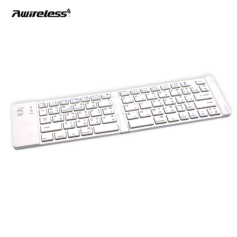 BSCI fabbrica Personalizzato portatile sottile pieghevole pieghevole in alluminio mini tastiera senza fili di bluetooth per il telefono mobile