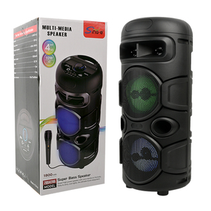 SING-E zqs4295 נייד Bluetooths רמקול מסיבת אלחוטי עם אורות הוביל כפול 4 אינץ