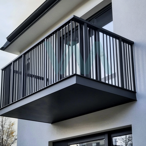 Yeni varış 8030-F/8030-YH dikey montaj No-Balcony alüminyum korkuluk balkon görünümü için Mate tasarım kare tırabzan braketi - Product Image 6