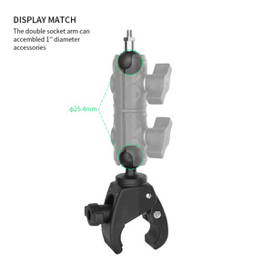 Vin <strong>Mounts</strong> <strong>4</strong>.6&quot; Double Socket Arm Phone Holder Double-joint Adjustable Reinforced Nylon Connecting Rod Arm VIN-B-DLG-02 - Product Image 4