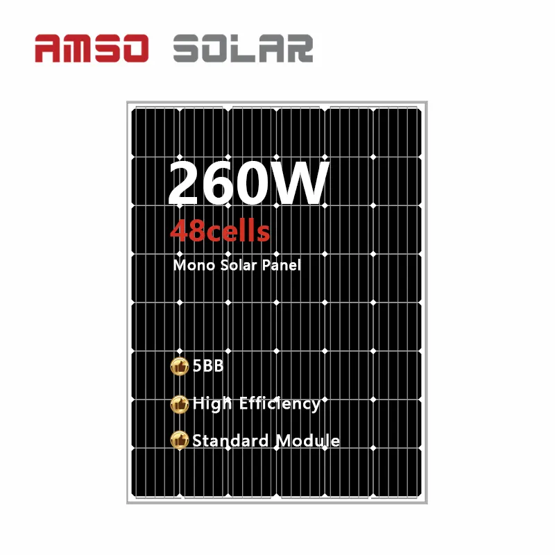 Высококачественная 260 Вт солнечная панель коммерческого использования 260 Вт 24 В монокристаллическая солнечная панель 260 Вт солнечная панель