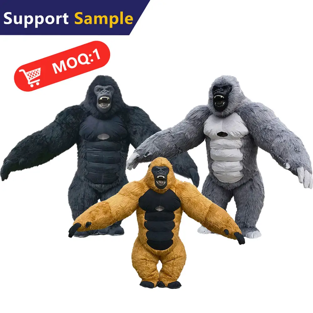 Plush mascot cosplay Inflatable gorilla 2 m/2.6 m custom animal tiger elephant bear koala walking mascot costume