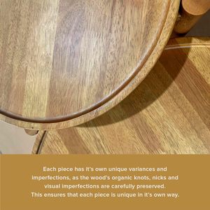 2-Piece Solid Wood Coffee <strong>Table</strong>, Small Round Coffee <strong>Table</strong> <strong>Set</strong>, Boho, Sturdy <strong>3</strong>-Leg Nesting <strong>Table</strong> - Product Image 6