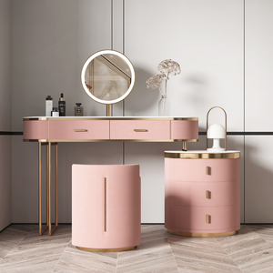 Thiết Kế Mới Nhất Ý Pháp Khung Kim Loại Hai Bàn Bàn Trang Điểm Phù Hợp Với Bàn Học Ghế Gương Bàn Trang Điểm - Product Image 1