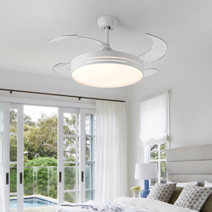 Nuovo ventilatore da 42 ''invisibile a soffitto retrattile con luce-3 colori dimmerabile 6 velocità del motore a corrente continua telecomando e <span class=keywords><strong>Timer</strong></span> bianco/nero/argento