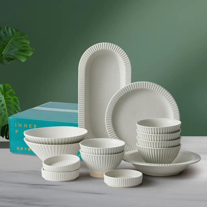 Jarwah Cheap Ceramic Plates Set White Japanese Style Tableware Porcelain Gift Set Trending Products 2023 New Arrivals