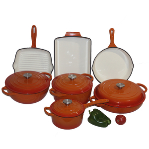 7 adet dökme demir mutfak pişirme tava ve tencere seti yapışmaz tencere setleri - Product Image 2