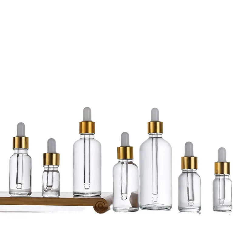 Wholesale Clear Transparent Empty Essential Oil Skin Care Massage Oil Glass Dropper Bottle 30ml