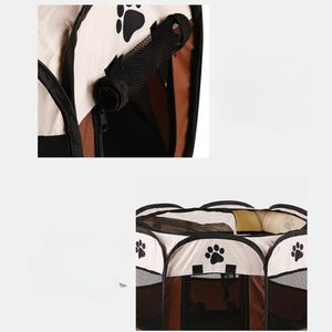 Küçük kediler ve köpekler için dayanıklı taşınabilir Pet kamp çadır ev çizgili desen - Product Image 5