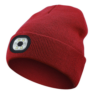 סיטונאי צבע מוצק הוביל כובע beanie בהיר
