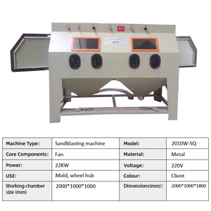 Kolay kontrol çift manuel kumlama dolabı su kumlama buhar ıslak kumlama makinesi - Product Image 3