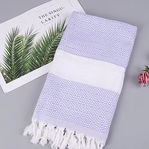 Çizgili Modern türk ve tropikal tarzı püsküller Logo 2025 ile 100% özelleştirilmiş renk pamuklu plaj havlusu banyo havlusu - Product Image 3