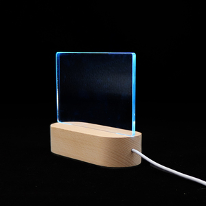 Most Popular Australian Style RGB Night Light Oval Wooden Base LED Table <strong>Lamp</strong> <strong>With</strong> <strong>Dimmer</strong> Switch DIY Acrylic <strong>Lamp</strong> - Product Image 5