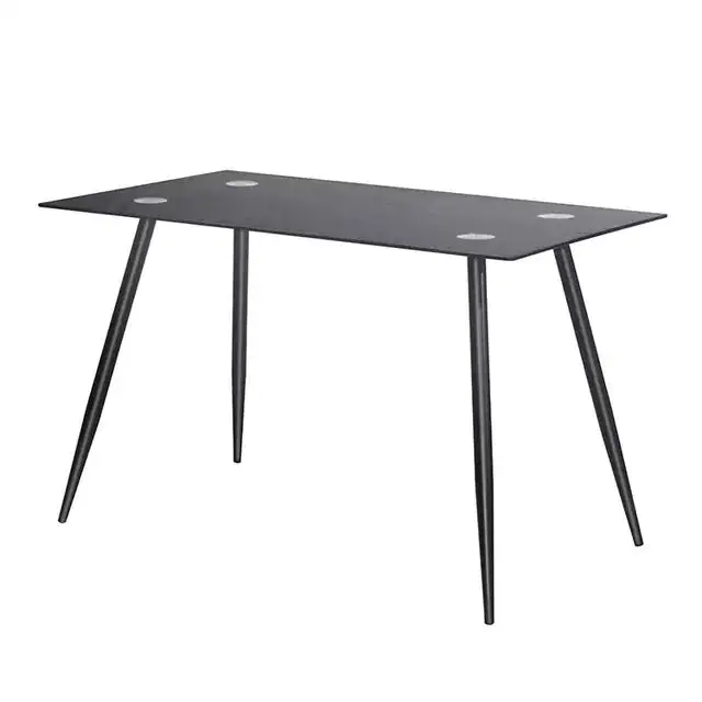 Copa comedor óculos de vidro esstish, placa de vidro moderna para mesa de jantar nas pernas, preto e metálico