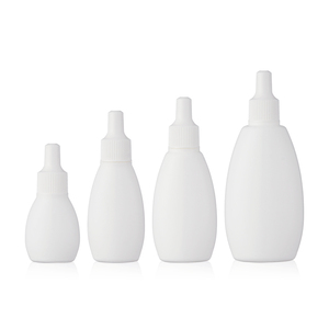 <strong>Empty</strong> 5ml 10ml 15ml 30ml Oval Round White Plastic Squeezed Essence <strong>Dropper</strong> <strong>Bottle</strong> with Nozzle Cap - Product Image 1