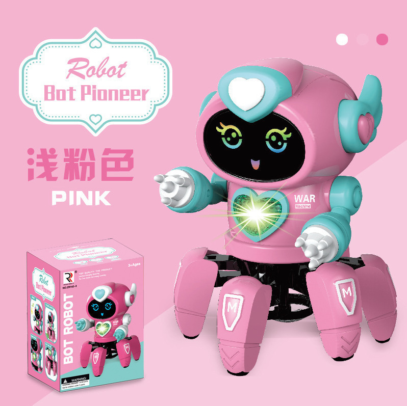 Pink six claws robot battery model