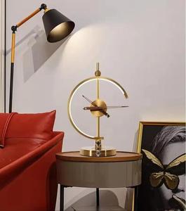 Modern Design Golden <strong>Time</strong> Clock Table <strong>Lamp</strong> LED Light Source Wireless Alarm Hot Sale Factory for Office Use Touch Table Charging - Product Image 4
