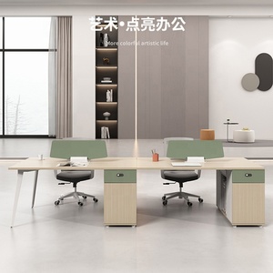 Escritorio de oficina ejecutiva con tablero de MDF de diseño Simple Con pedestal fijo Ordenador de escritura de oficina de madera Vertical mesa individual para personal - Product Image 3