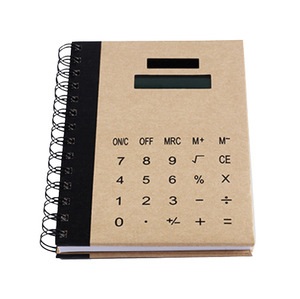 Eco Material Spiral Cahier Notebook mit elektronischem Taschen rechner Stift 8-stelliger Solar Power Desktop-Rechner - Product Image 5