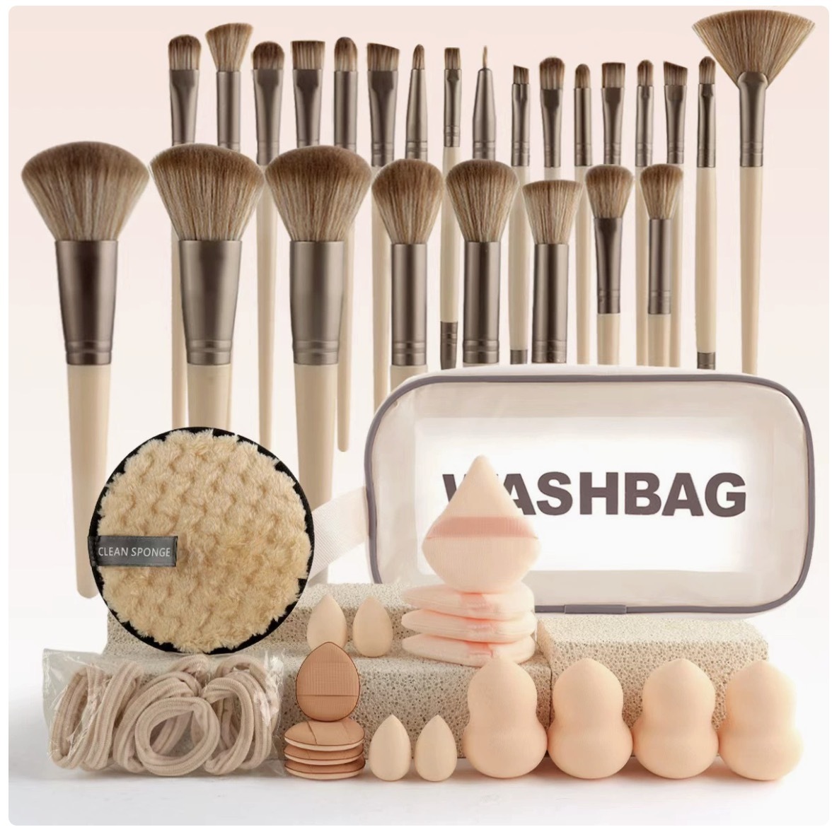 Sac en pu beige 44 pièces