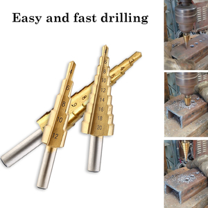 Bilgelik 6 adet delik kesici matkap seti 12 20 32mm HSS düz oluk Ti kaplı adım matkap güç aracı Set adım matkap ucu için Metal - Product Image 6