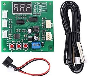 PWMドライバーモジュール、DC 12V 24V 48V2チャンネル4線式ファン温度コントローラースピードガバナーディスプレイモジュール (PCファン/アラーム用) - Product Image 2