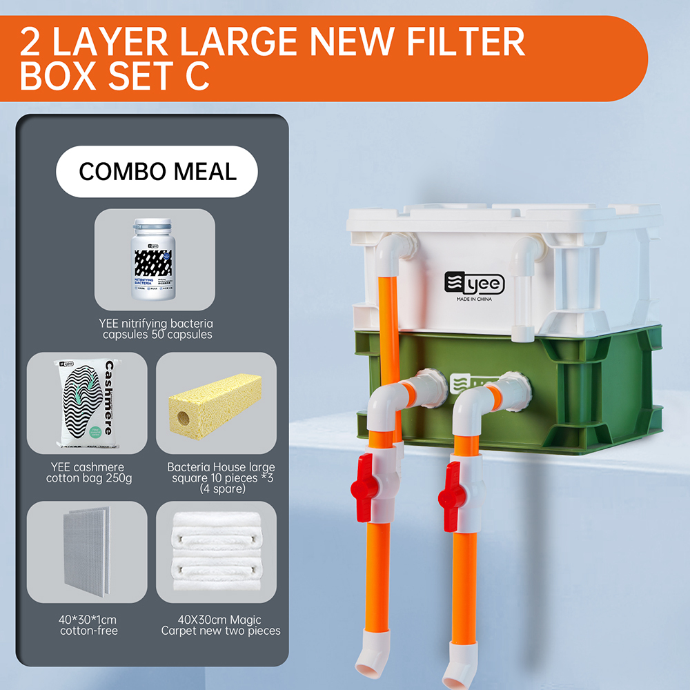 White and green 2 layer large new filter box set C