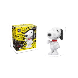 子供のためのおもちゃ漫画アニマルドッグDIYアセンブリモデル教育スヌーピー魔法のビルディングブロック建設おもちゃ - Product Image 1