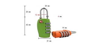 TSA330 seyahat güvenliği tsa onaylı kilitler 4 haneli kombinasyonu TSA bagaj kilidi - Product Image 6