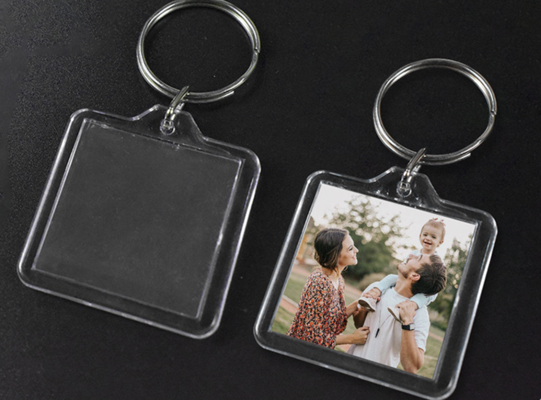 Anahtarlık şeffaf şeffaf anahtarlık teşekkür ederim kare hediye kutusu anahtarlık dijital fotoğraf anahtar akrilik anahtar etiketi - Product Image 5