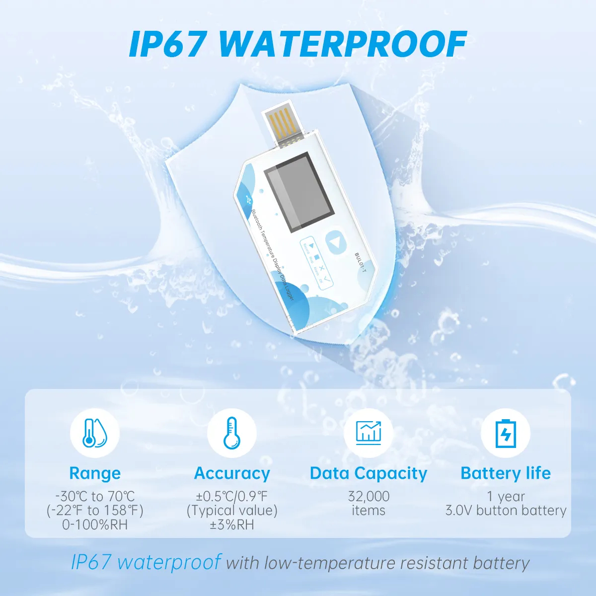 Universal Monitoring Device PDF Thermometer High Accuracy Temp Record USB Temperature Data Logger