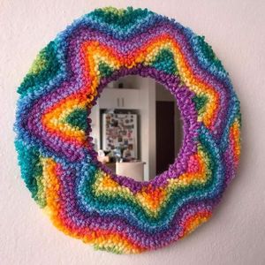 Tuyệt vời giao dịch cửa sổ đóng khung Mug Thảm gương đứng tay Infinity chần sợi vòng gương cho tường trang trí nội thất - Product Image 6