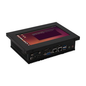 Shenzhen Industrial Pc Factory 2*Lan Support 4G WIFI Fanless Industrial All in One Pc 7 Inch <strong>Linux</strong> Panel Pc
