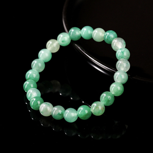 JD GEMS 세미 귀중한 라운드 스톤 비즈 탄성 팔찌 천연 아프리카 녹색 dulong 옥 팔찌 - Product Image 2
