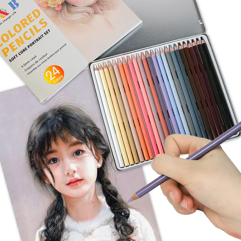 Pensil multi warna kayu alami 24 warna