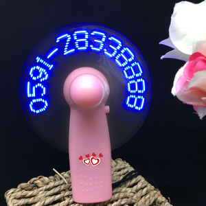 定制标志信息显示迷你发光二极管手持风扇电动可编程编辑文本闪光电池搞笑促销礼品风扇