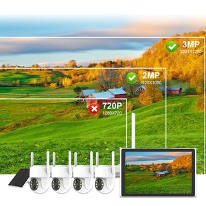 2,5 K Plug Play10.1 ''NVR PTZ WIFI Cámara Kits Sistema 4MP Pant-Tilt Audio bidireccional IP Seguridad CCTV Cámara de red con energía solar - Product Image 5