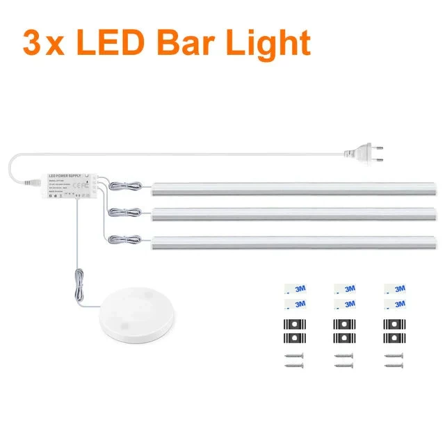 Tiras de luces LED para gabinetes, paquete de 3, 50 cm