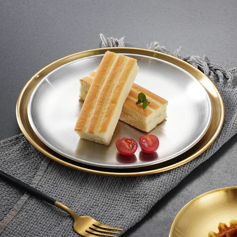 Bandeja de servicio de cocina japonesa Plato de cena de acero inoxidable