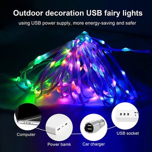 DIY USB Smart LED Fairy <strong>String</strong> <strong>Lights</strong> Christmas Tree RGB Garland Decoration Holiday Indoor Outdoor With App <strong>Remote</strong> Control - Product Image 2