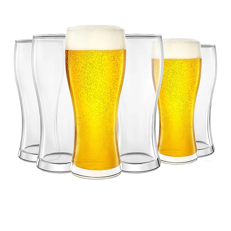 Gran oferta, vasos de cristal gruesos transparentes de 16oz para cerveza, vasos de cerveza de cristal grueso, vasos de bebida gruesos vacíos de 500ml
