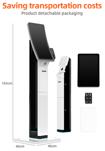 Design ergonomico curvo piano stand self ording chiosco tutto in un industriale touch panel pc qr display con codice chiosco stampante - Product Image 6