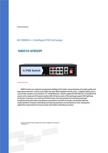 İletişim ağları için 48VVLAN SNMP QoS & AI Watchdog ile 8 Port + 2 POE RJ45 100M yönetilmeyen Ethernet ağ anahtarı - Product Image 6
